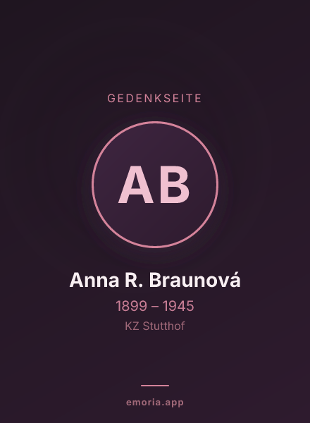 Gedenkportrait von Anna R. Braunová
