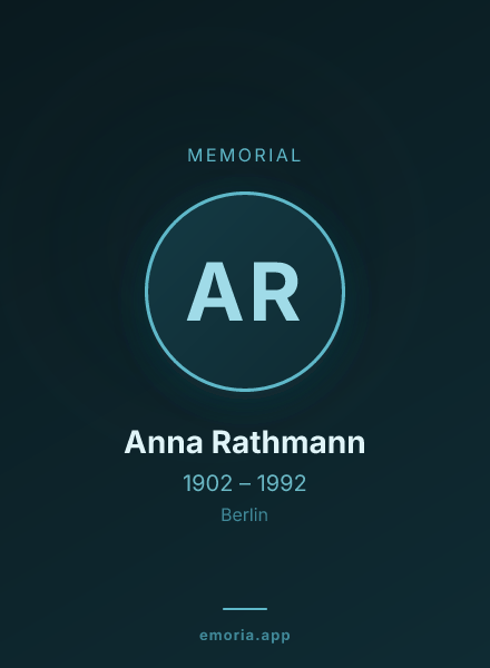 Memorial portrait of Anna Rathmann