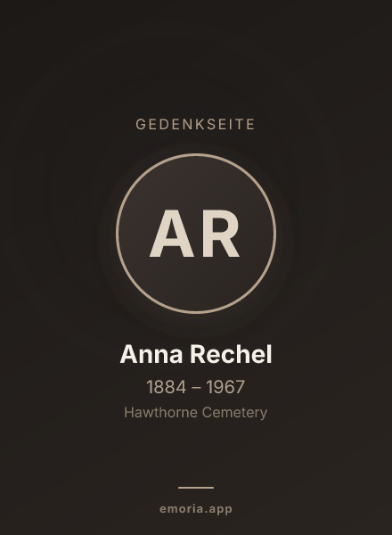 Gedenkportrait von Anna Rechel