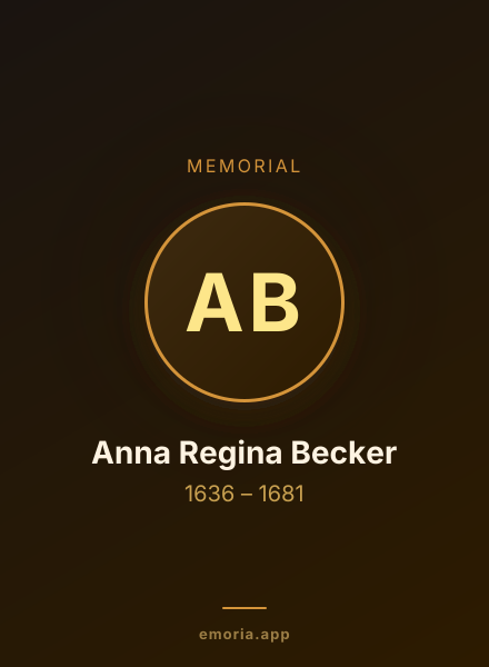Memorial portrait of Anna Regina Becker