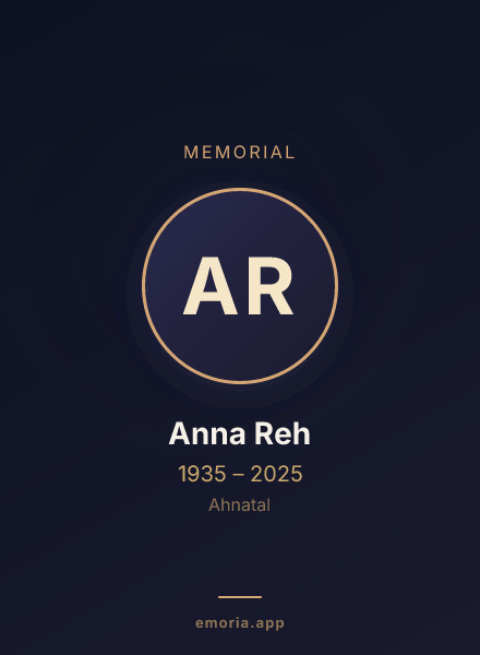 Memorial portrait of Anna Reh