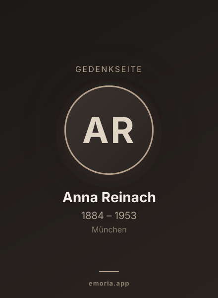 Gedenkportrait von Anna Reinach