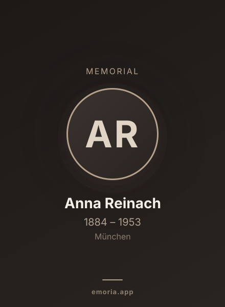 Memorial portrait of Anna Reinach