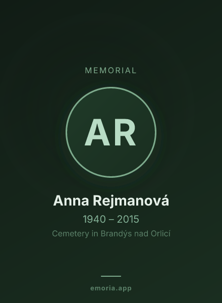 Memorial portrait of Anna Rejmanová