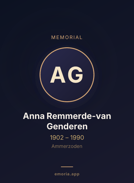 Memorial portrait of Anna Remmerde-van Genderen