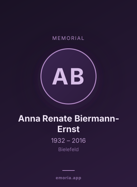 Memorial portrait of Anna Renate Biermann-Ernst