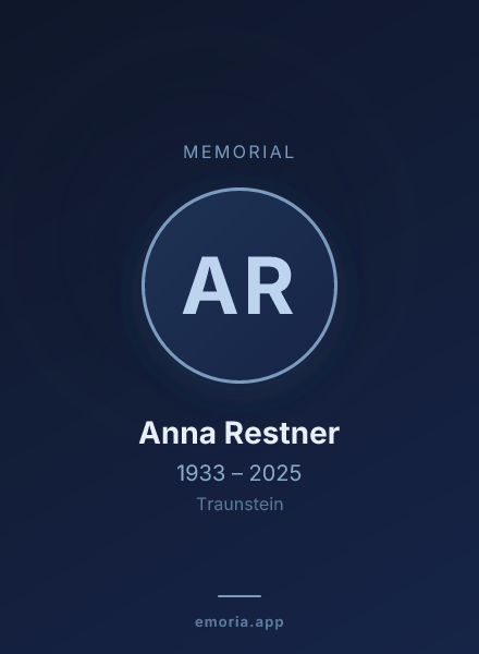 Memorial portrait of Anna Restner