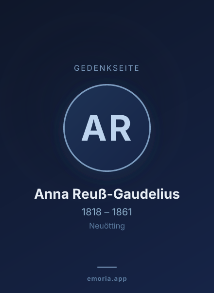 Gedenkportrait von Anna Reuß-Gaudelius
