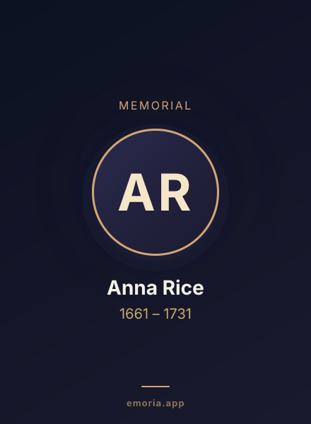 Memorial portrait of Anna Rice