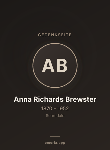 Gedenkportrait von Anna Richards Brewster