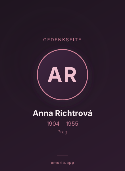 Gedenkportrait von Anna Richtrová