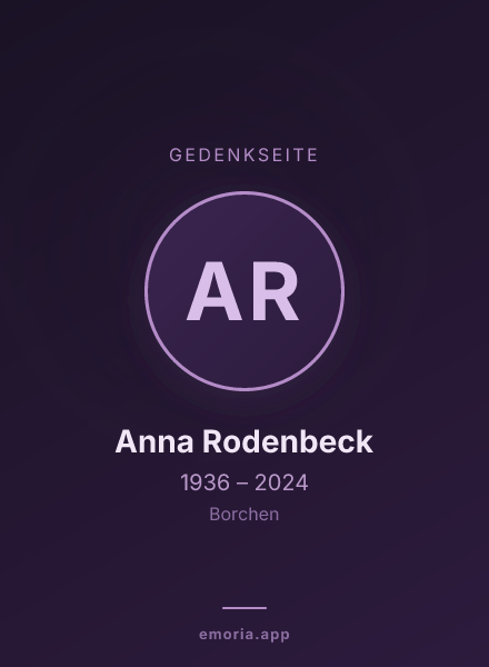 Gedenkportrait von Anna Rodenbeck
