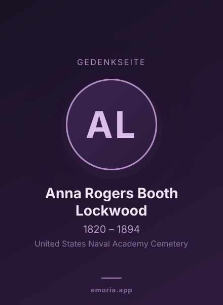 Gedenkportrait von Anna Rogers Booth Lockwood