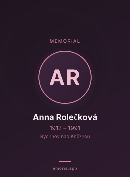 Memorial portrait of Anna Rolečková