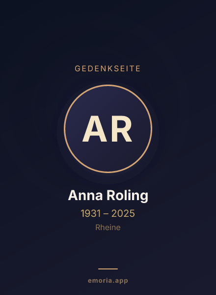 Gedenkportrait von Anna Roling
