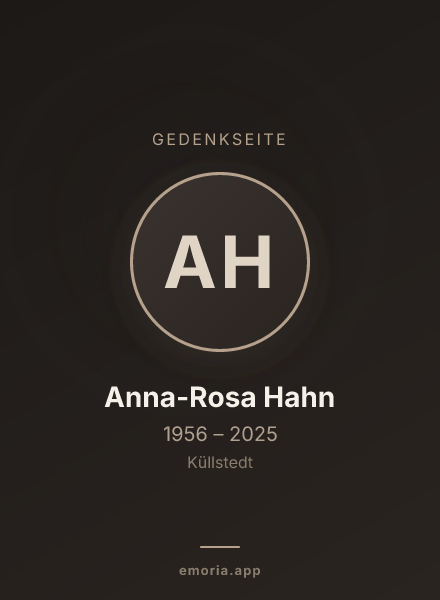 Gedenkportrait von Anna-Rosa Hahn