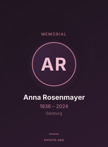 Memorial portrait of Anna Rosenmayer