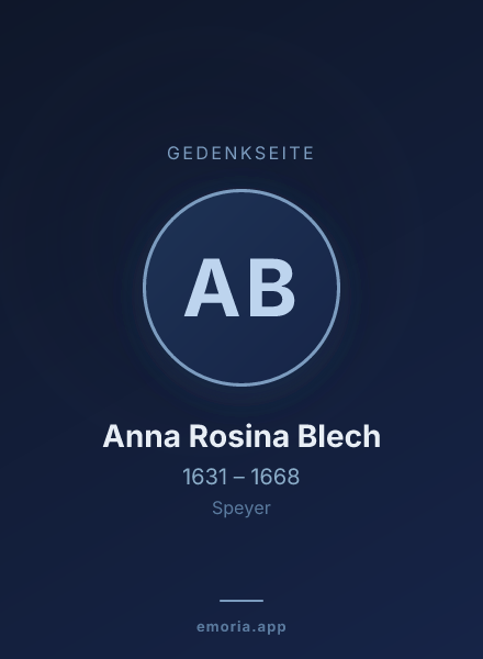 Gedenkportrait von Anna Rosina Blech