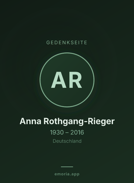 Gedenkportrait von Anna Rothgang-Rieger