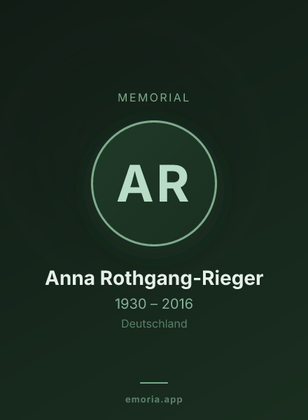 Memorial portrait of Anna Rothgang-Rieger