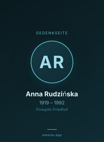 Gedenkportrait von Anna Rudzińska