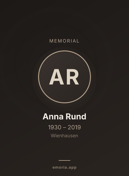 Memorial portrait of Anna Rund