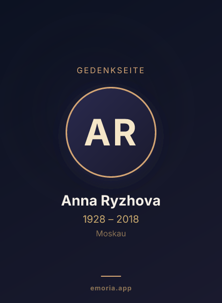 Gedenkportrait von Anna Ryzhova