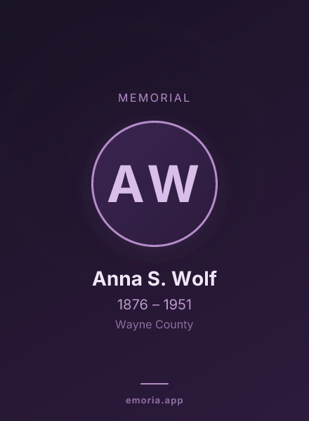 Memorial portrait of Anna S. Wolf