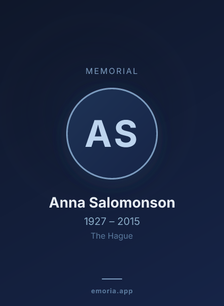 Memorial portrait of Anna Salomonson