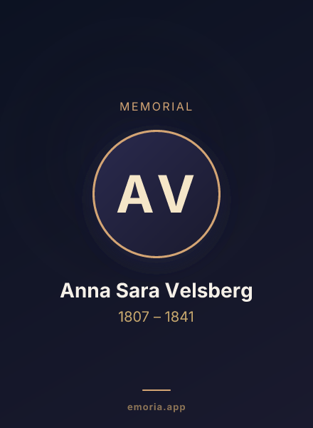 Memorial portrait of Anna Sara Velsberg