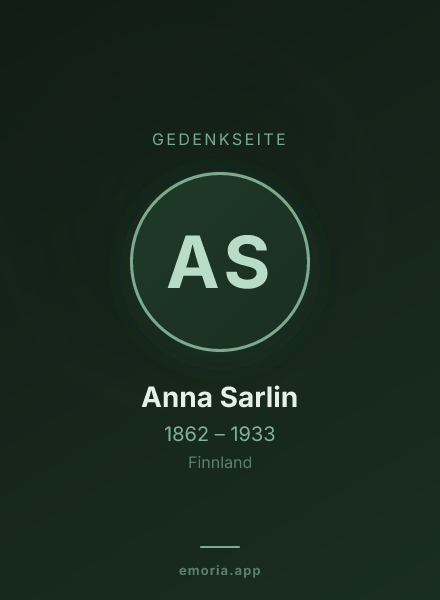 Gedenkportrait von Anna Sarlin
