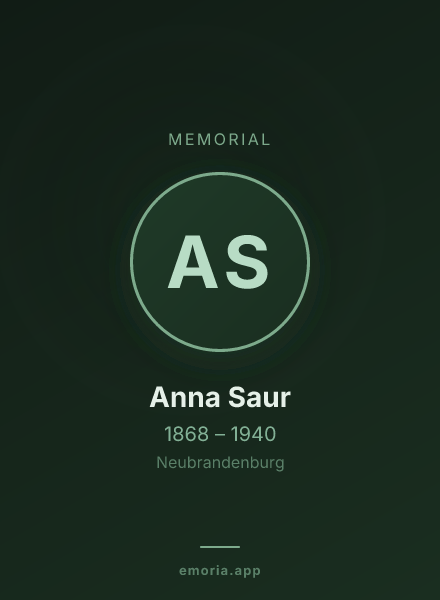 Memorial portrait of Anna Saur