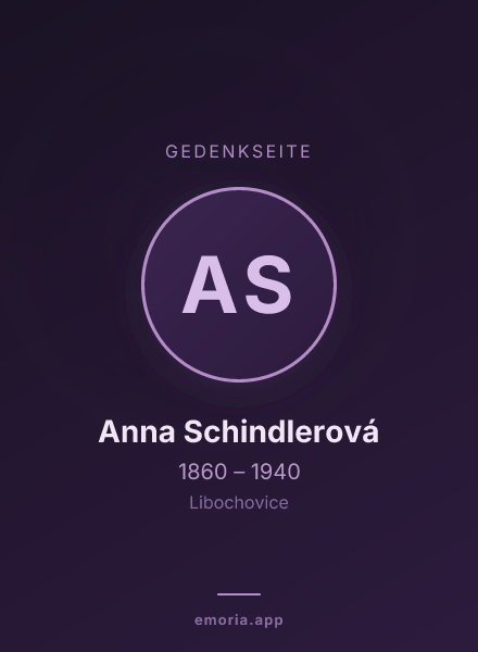 Gedenkportrait von Anna Schindlerová