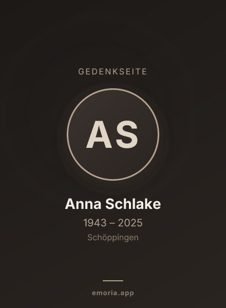 Gedenkportrait von Anna Schlake