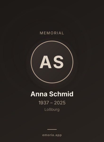 Memorial portrait of Anna Schmid