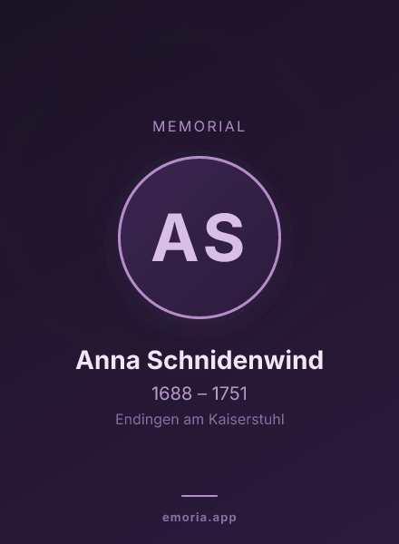 Memorial portrait of Anna Schnidenwind