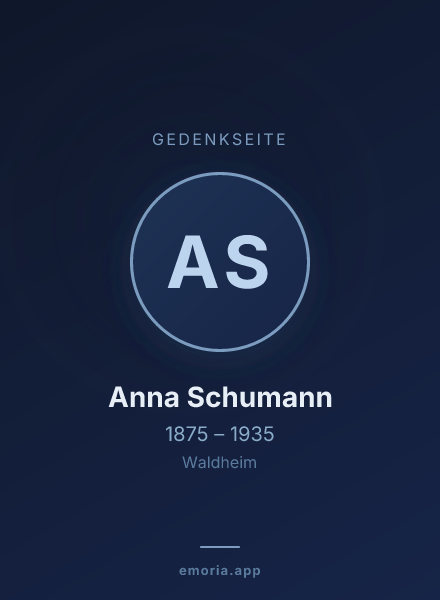 Gedenkportrait von Anna Schumann