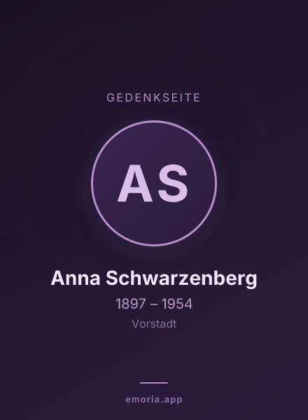 Gedenkportrait von Anna Schwarzenberg