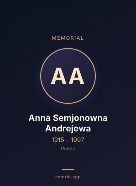 Memorial portrait of Anna Semjonowna Andrejewa