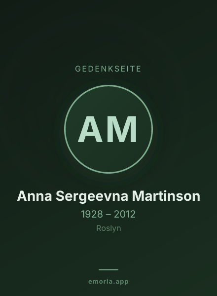 Gedenkportrait von Anna Sergeevna Martinson