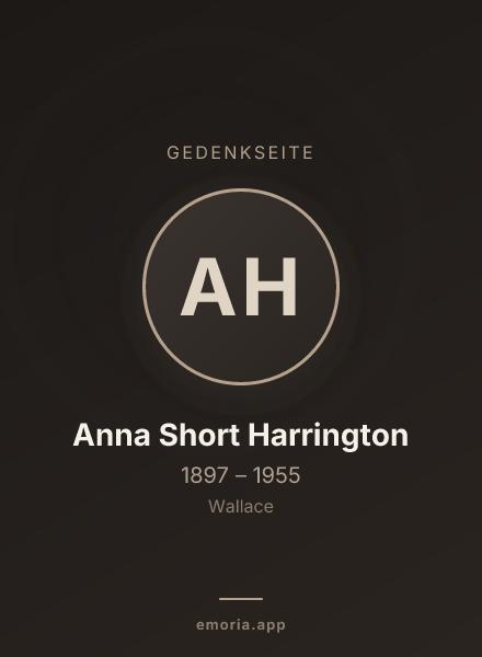 Gedenkportrait von Anna Short Harrington