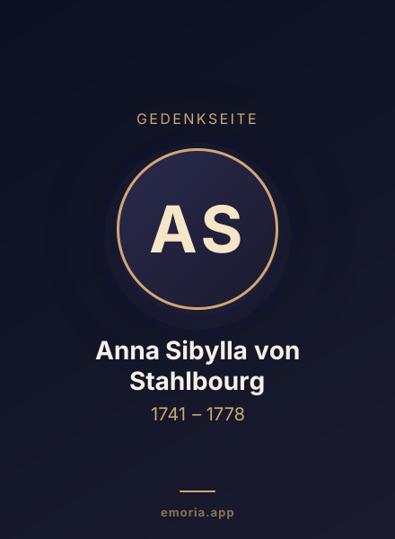 Gedenkportrait von Anna Sibylla von Stahlbourg