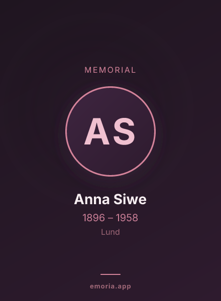 Memorial portrait of Anna Siwe