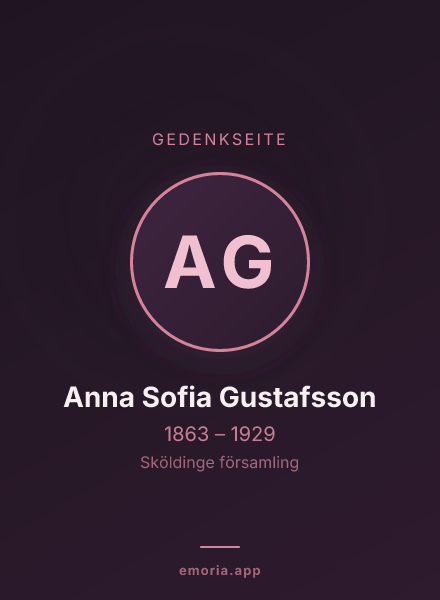 Gedenkportrait von Anna Sofia Gustafsson