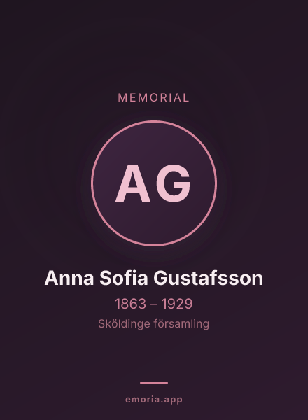 Memorial portrait of Anna Sofia Gustafsson