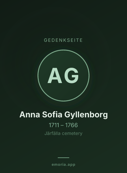 Gedenkportrait von Anna Sofia Gyllenborg