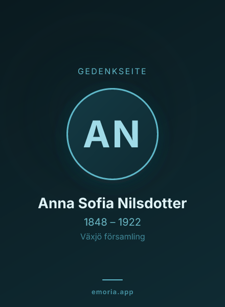 Gedenkportrait von Anna Sofia Nilsdotter