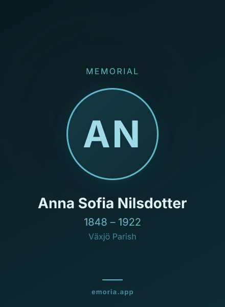 Memorial portrait of Anna Sofia Nilsdotter