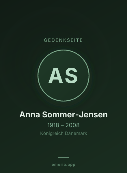 Gedenkportrait von Anna Sommer-Jensen