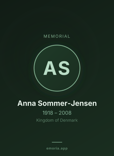 Memorial portrait of Anna Sommer-Jensen